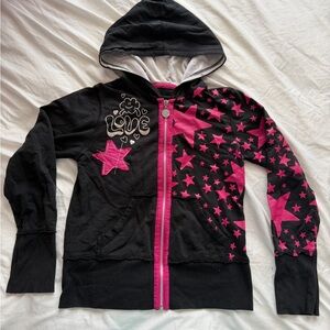 Kids Black and Pink Star Hoodie 🖤🩷
